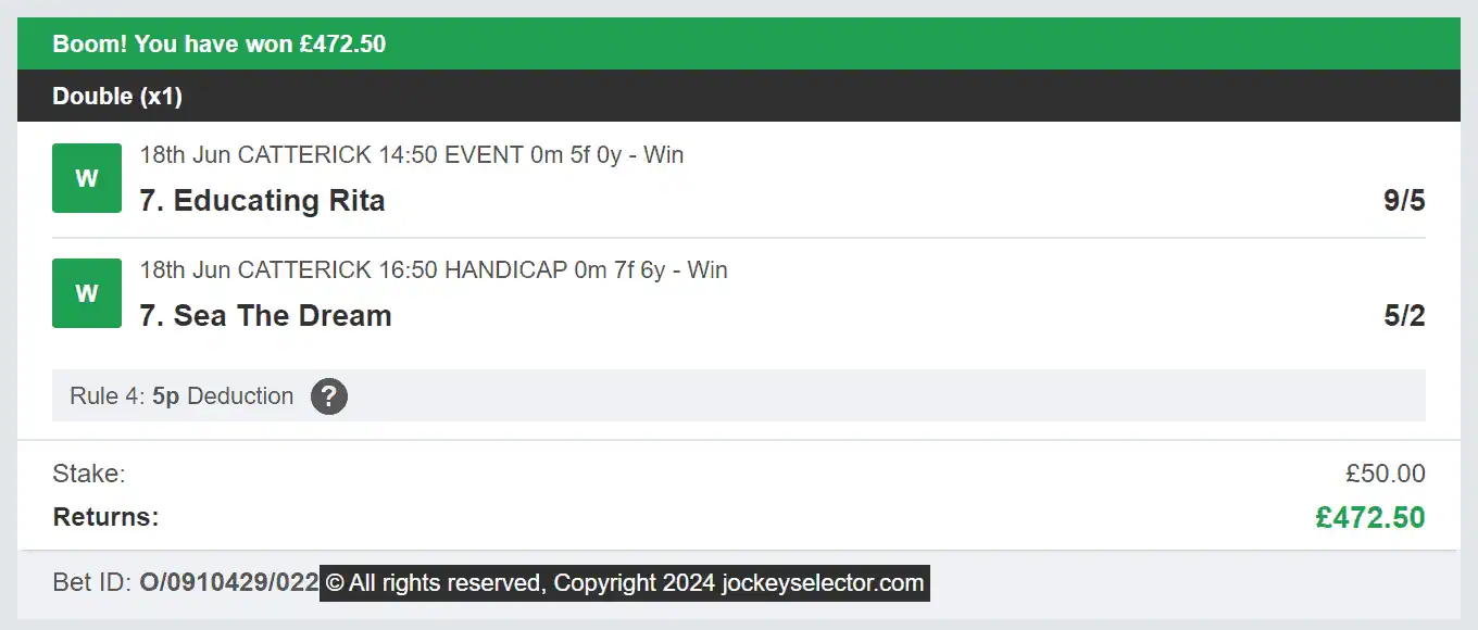Jockey Selector - Winner Multi - 2024-06-18