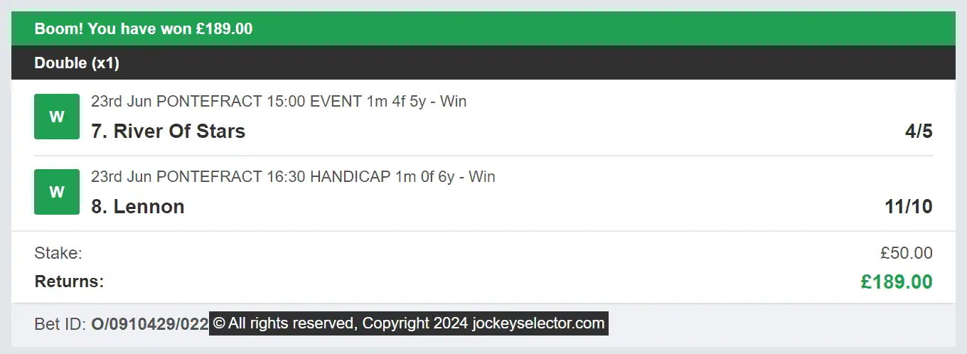 Jockey Selector - Winner Multi - 2024-06-23