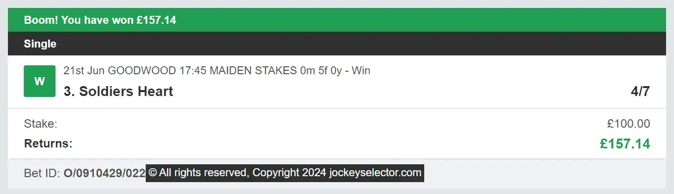 Jockey Selector - Winner 1 - 2024-06-21
