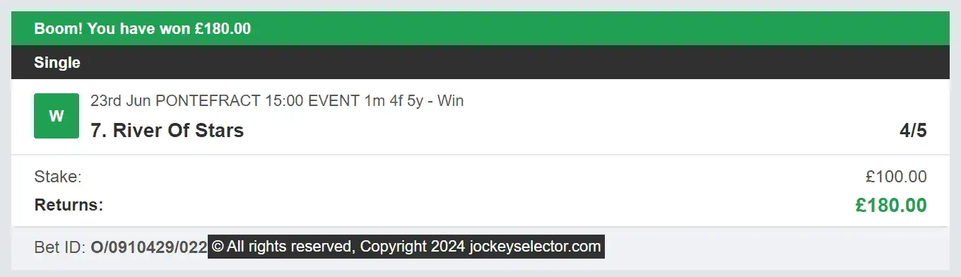 Jockey Selector - Winner 1 - 2024-06-23