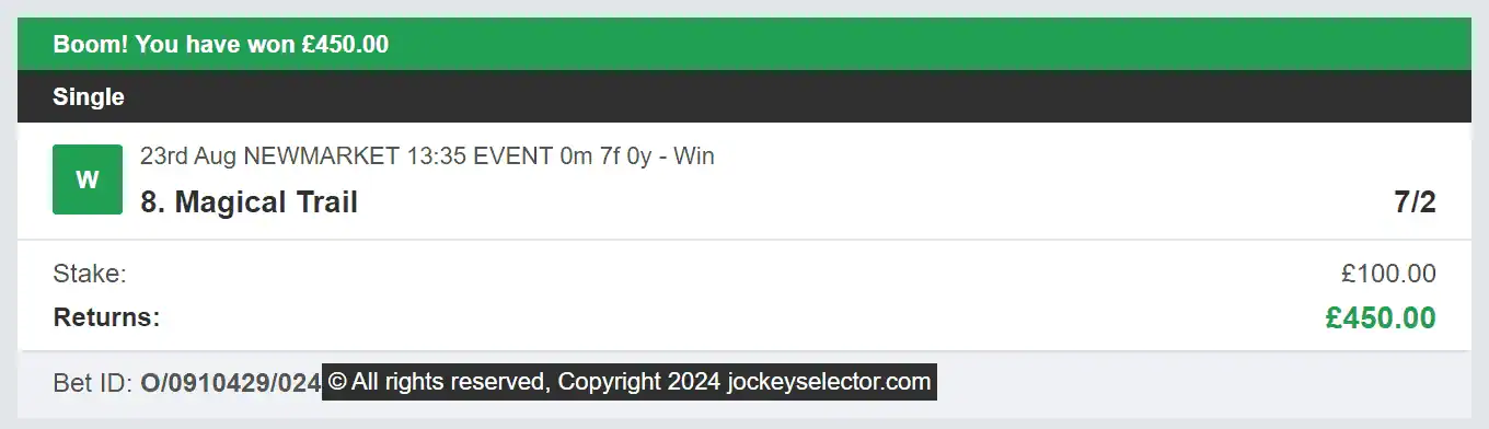 Jockey Selector - Winner 1 - 2024-08-23